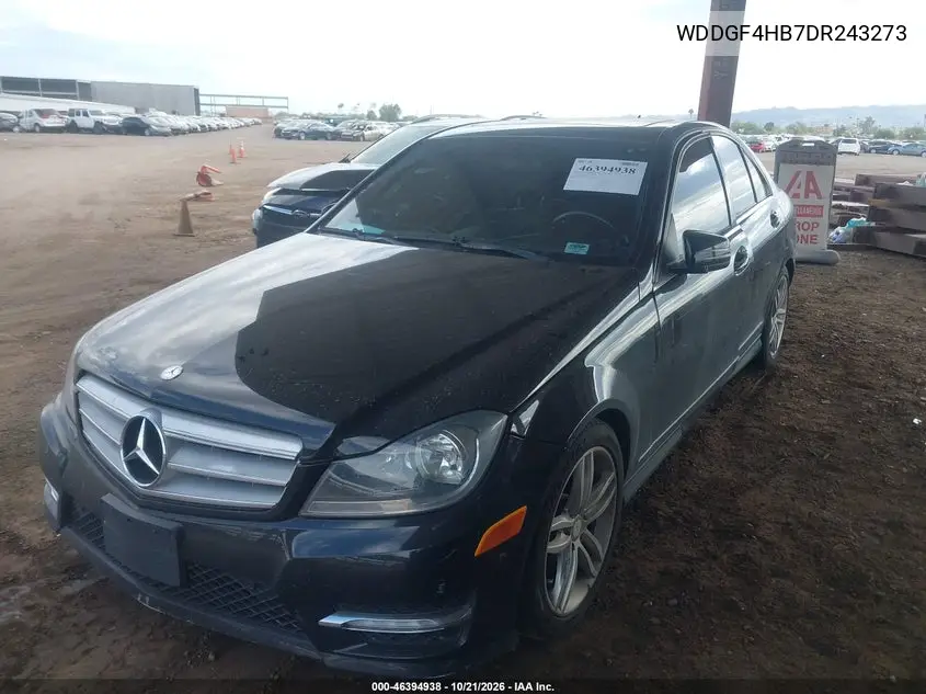 2013 MERCEDES C-KLASSE VIN WDDGF4HB7DR243273 — фото 2