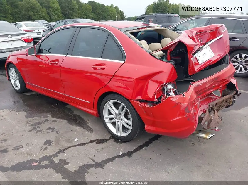 2014 MERCEDES C-KLASSE VIN WDDGF8AB0ER307771 — фото 3