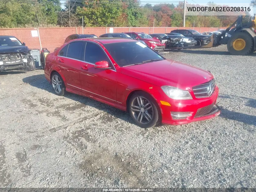 MERCEDES C-KLASSE 2014, VIN WDDGF8AB2EG208316