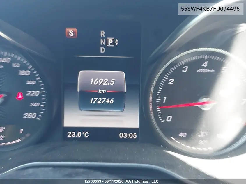2015 MERCEDES C-KLASSE VIN 55SWF4KB7FU094496 — фото 16