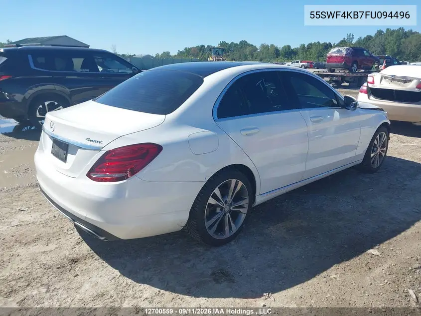 2015 MERCEDES C-KLASSE VIN 55SWF4KB7FU094496 — фото 4