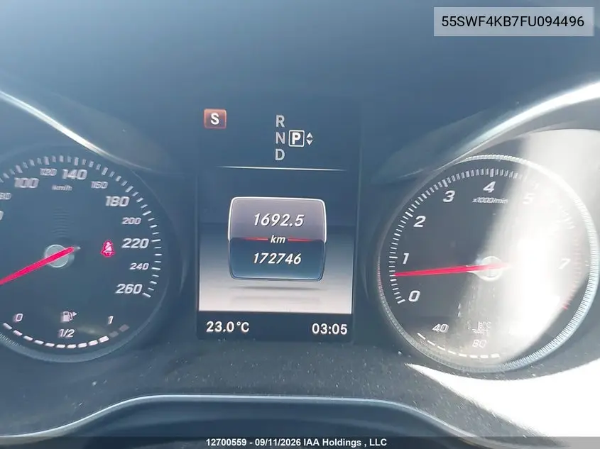 2015 MERCEDES C-KLASSE VIN 55SWF4KB7FU094496 — фото 7