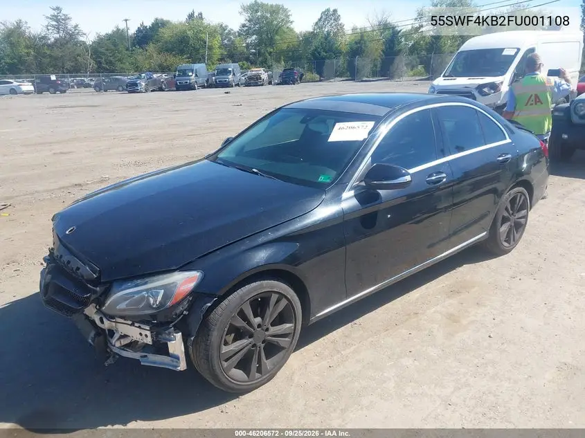 2015 MERCEDES C-KLASSE VIN 55SWF4KB2FU001108 — фото 2