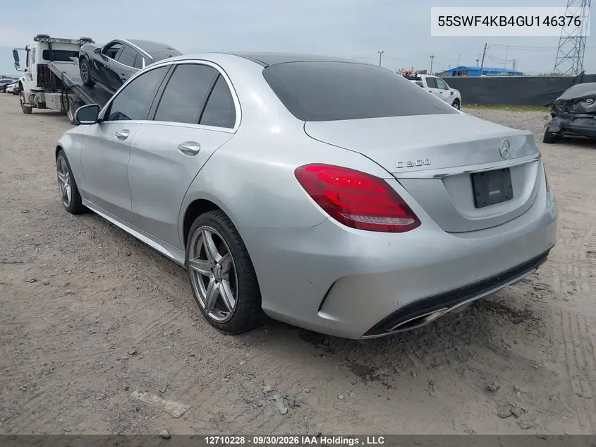 2016 MERCEDES C-KLASSE VIN 55SWF4KB4GU146376 — фото 3