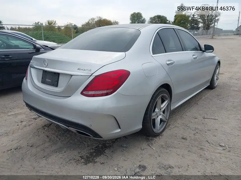 2016 MERCEDES C-KLASSE VIN 55SWF4KB4GU146376 — фото 4