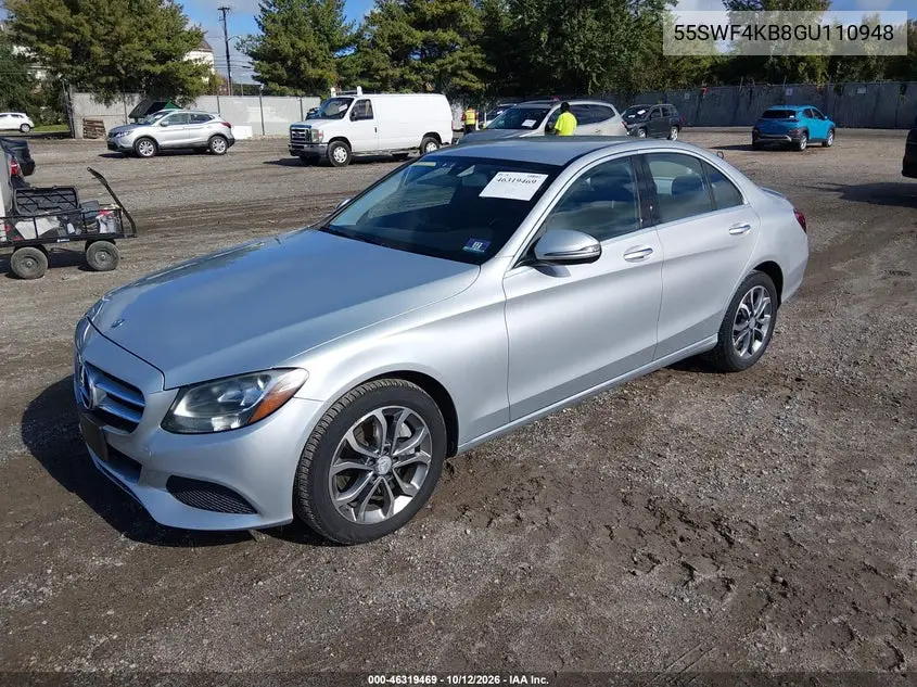 2016 MERCEDES C-KLASSE VIN 55SWF4KB8GU110948 — фото 2