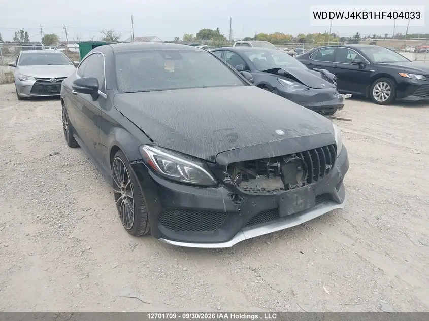 MERCEDES C-KLASSE 2017, VIN WDDWJ4KB1HF404033