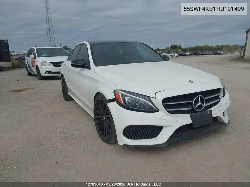 MERCEDES C-KLASSE 2017, VIN 55SWF4KB1HU191499