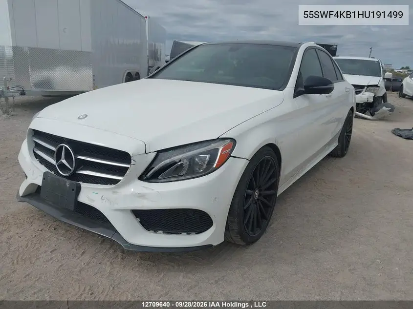 2017 MERCEDES C-KLASSE VIN 55SWF4KB1HU191499 — фото 2