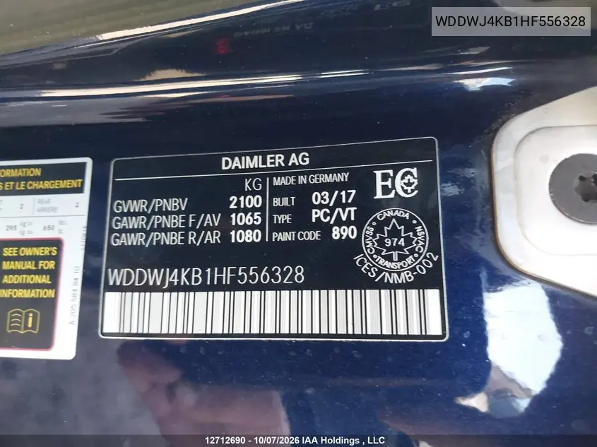 2017 MERCEDES C-KLASSE VIN WDDWJ4KB1HF556328 — фото 19