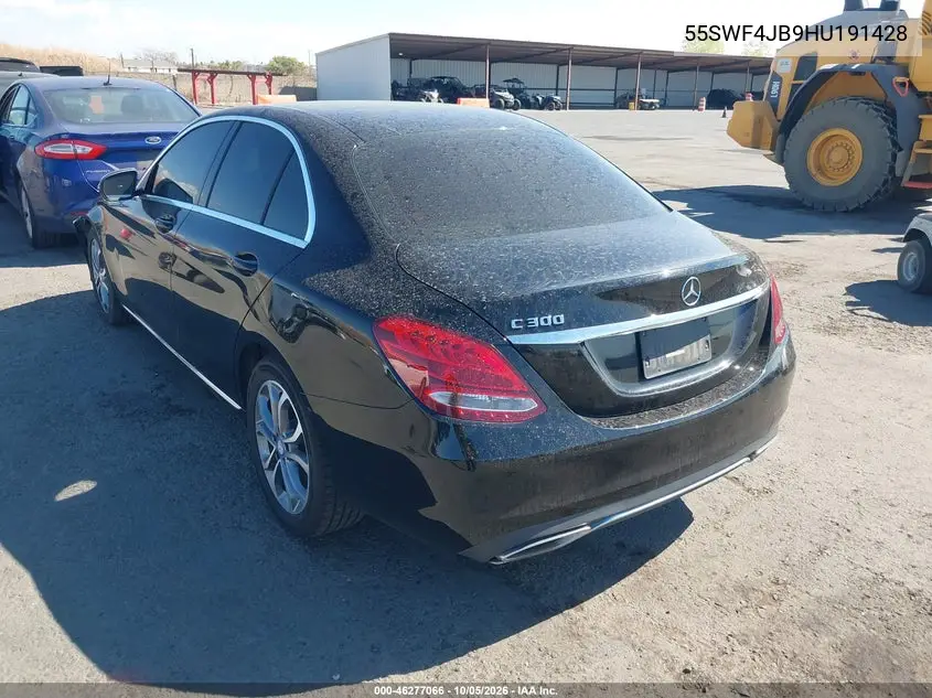 2017 MERCEDES C-KLASSE VIN 55SWF4JB9HU191428 — фото 3