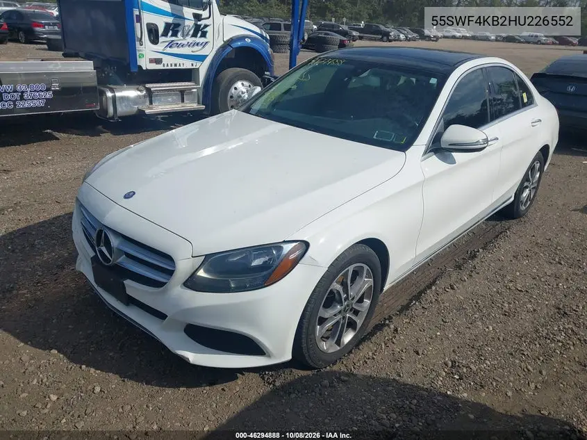 2017 MERCEDES C-KLASSE VIN 55SWF4KB2HU226552 — фото 2