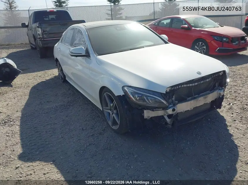 MERCEDES C-KLASSE 2018, VIN 55SWF4KB0JU240763
