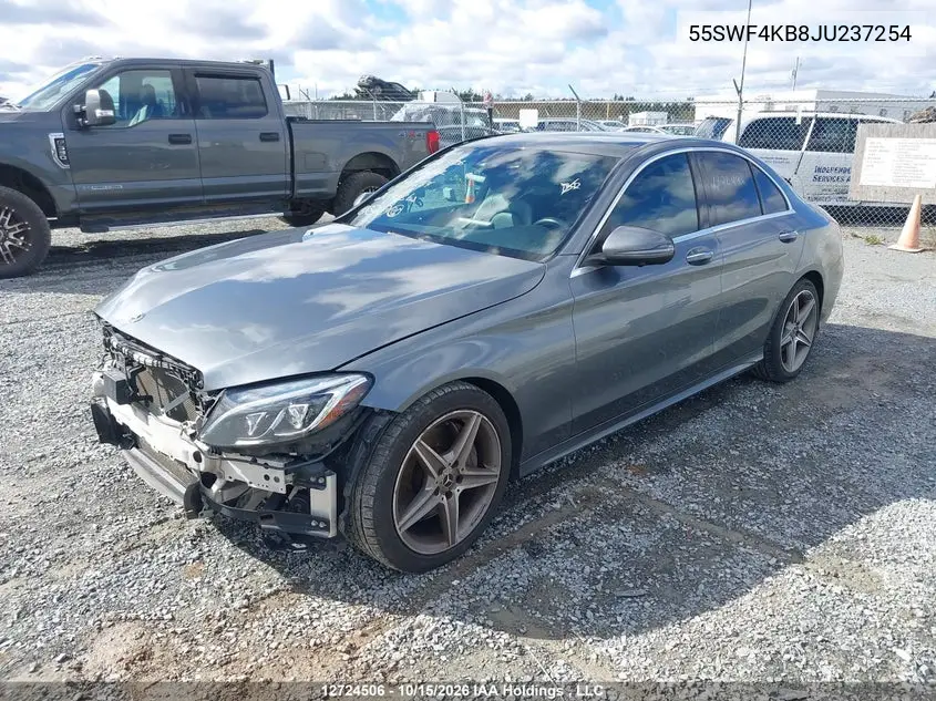 2018 MERCEDES C-KLASSE VIN 55SWF4KB8JU237254 — фото 2