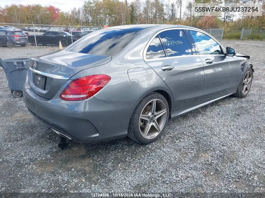 2018 MERCEDES C-KLASSE VIN 55SWF4KB8JU237254 — фото 4