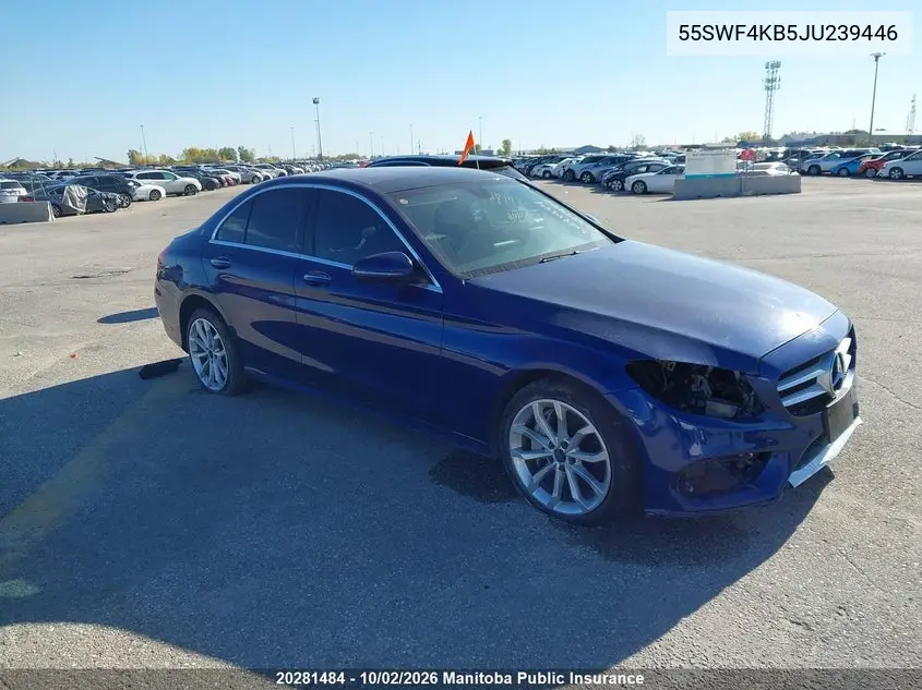 MERCEDES C-KLASSE 2018, VIN 55SWF4KB5JU239446
