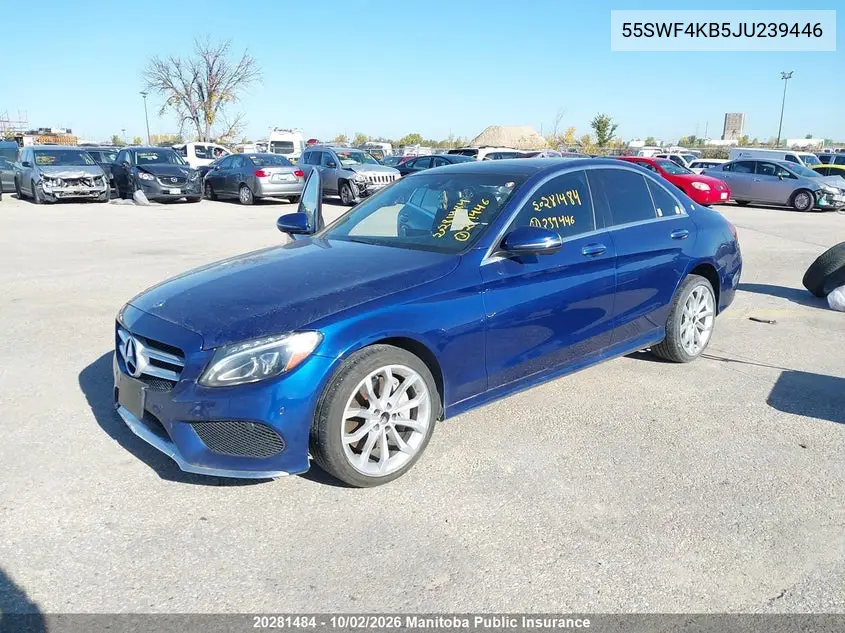 2018 MERCEDES C-KLASSE VIN 55SWF4KB5JU239446 — фото 2
