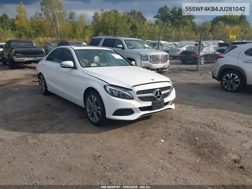 MERCEDES C-KLASSE 2018, VIN 55SWF4KB4JU281042