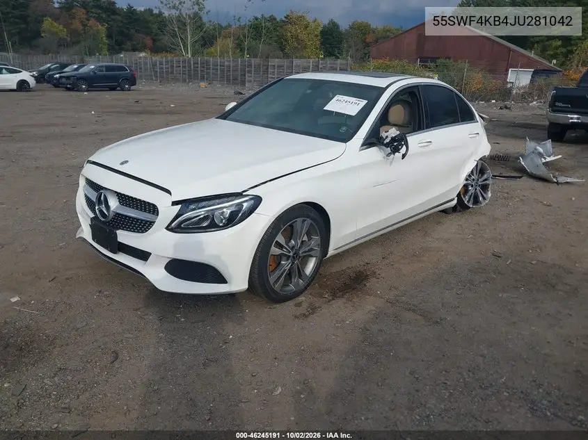 2018 MERCEDES C-KLASSE VIN 55SWF4KB4JU281042 — фото 2