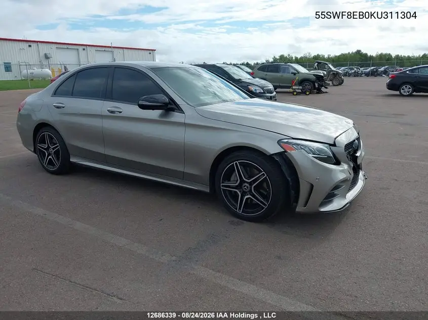 MERCEDES C-KLASSE 2019, VIN 55SWF8EB0KU311304