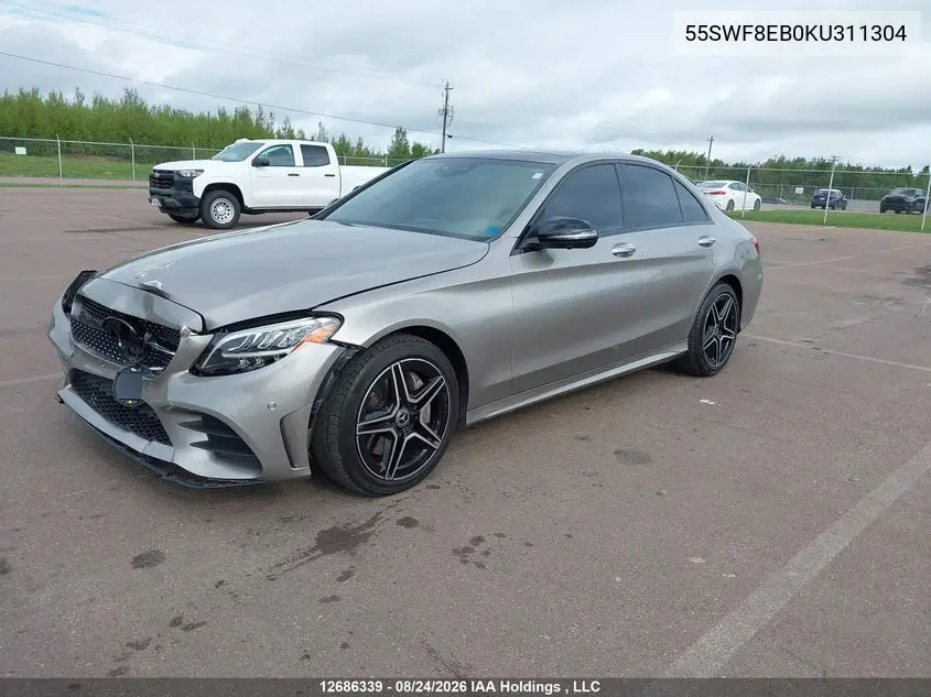 2019 MERCEDES C-KLASSE VIN 55SWF8EB0KU311304 — фото 2