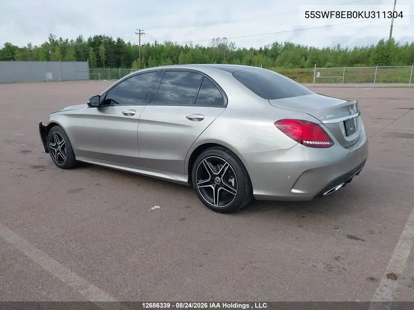 2019 MERCEDES C-KLASSE VIN 55SWF8EB0KU311304 — фото 3