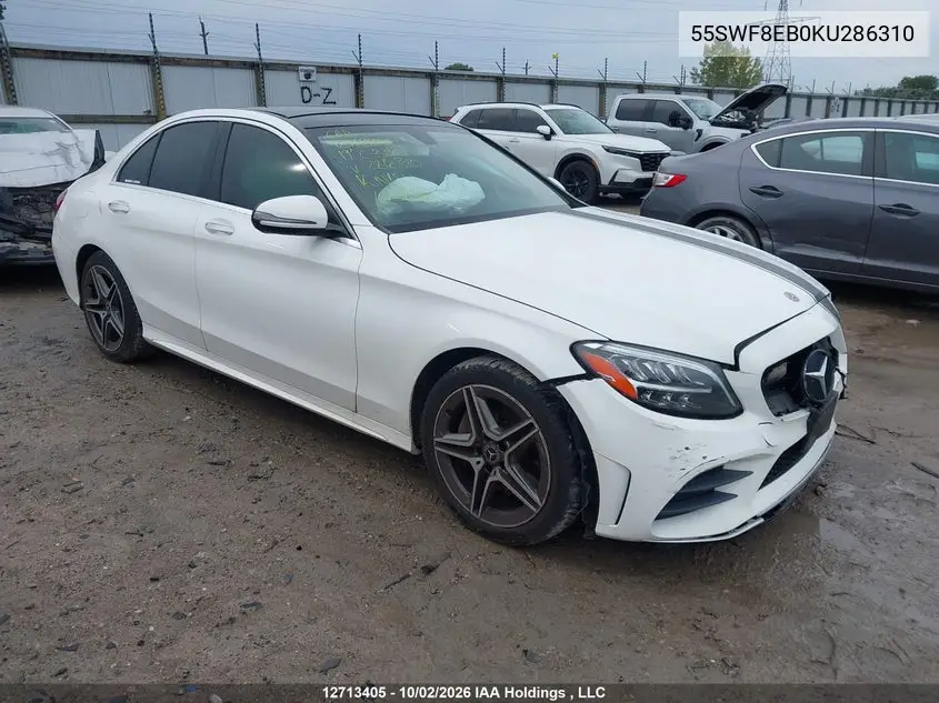 MERCEDES C-KLASSE 2019, VIN 55SWF8EB0KU286310