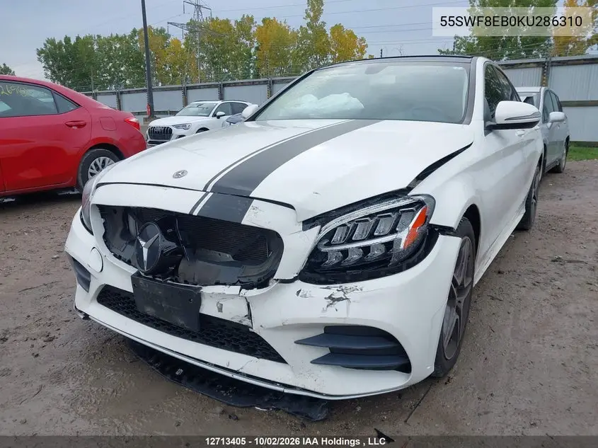 2019 MERCEDES C-KLASSE VIN 55SWF8EB0KU286310 — фото 6