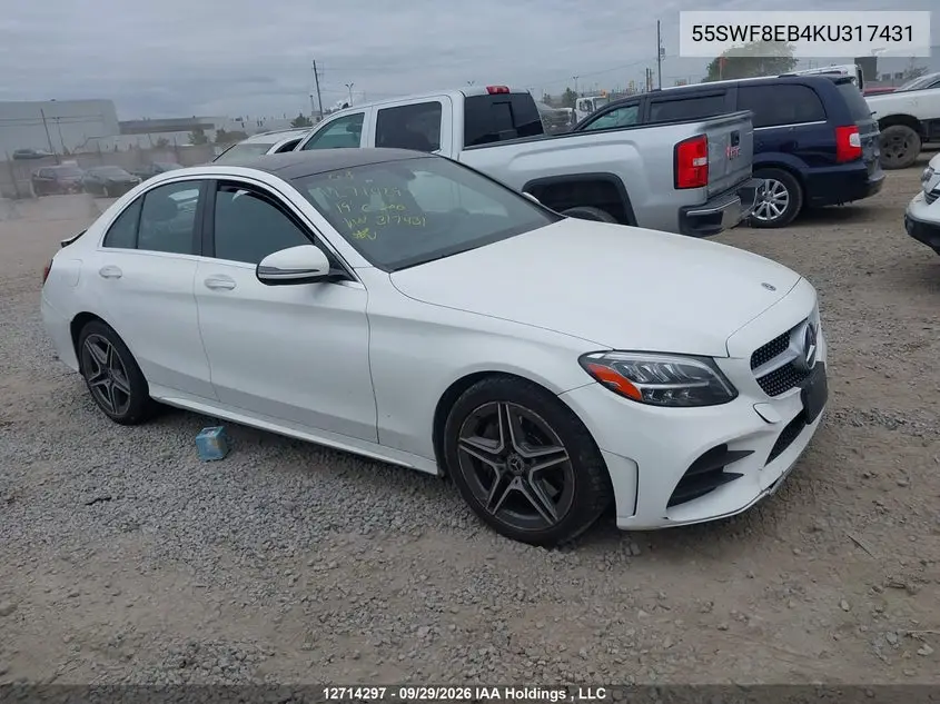 MERCEDES C-KLASSE 2019, VIN 55SWF8EB4KU317431