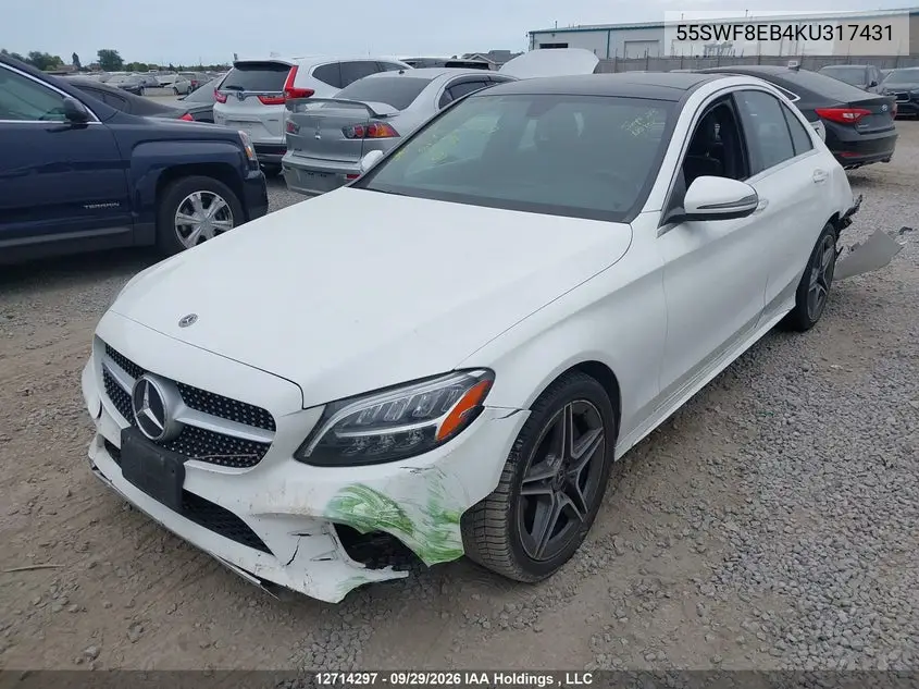 2019 MERCEDES C-KLASSE VIN 55SWF8EB4KU317431 — фото 6