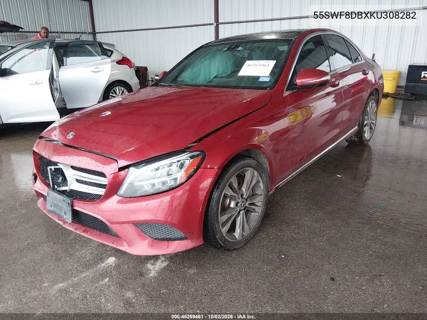 2019 MERCEDES C-KLASSE VIN 55SWF8DBXKU308282 — фото 2