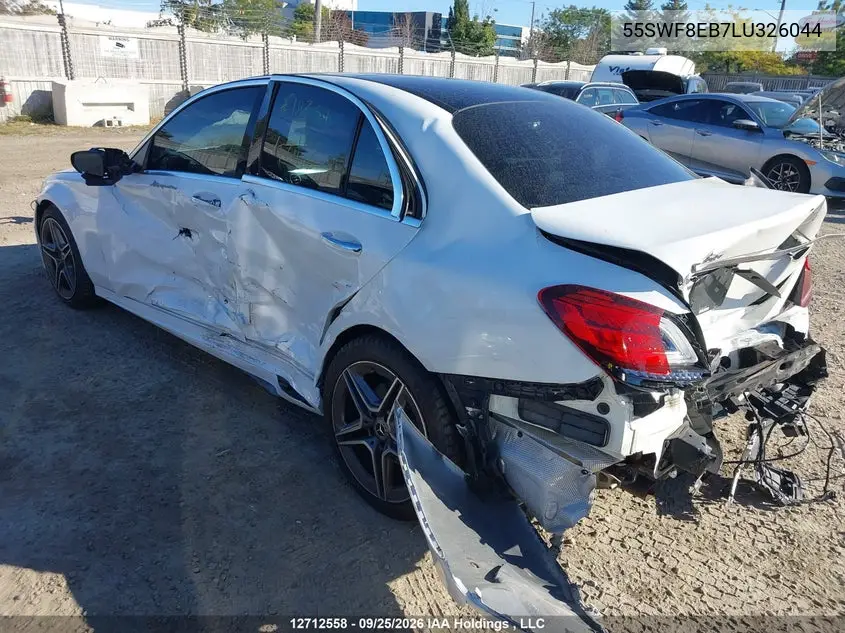 2020 MERCEDES C-KLASSE VIN 55SWF8EB7LU326044 — фото 3