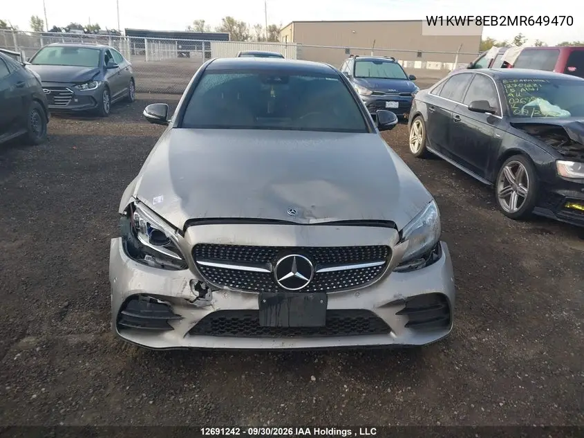 2021 MERCEDES C-KLASSE VIN W1KWF8EB2MR649470 — фото 12
