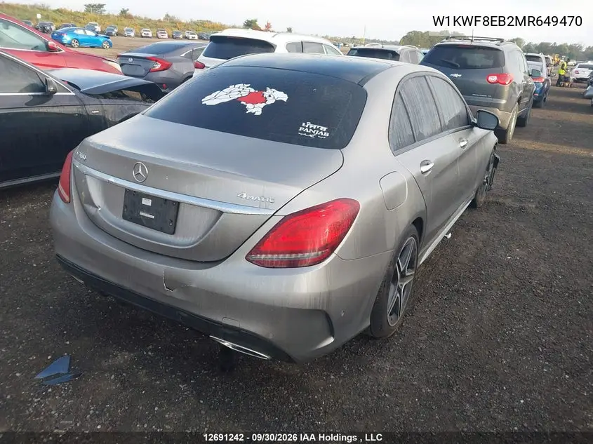 2021 MERCEDES C-KLASSE VIN W1KWF8EB2MR649470 — фото 4