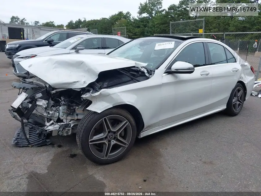 2021 MERCEDES C-KLASSE VIN W1KWF8EB1MR616749 — фото 2