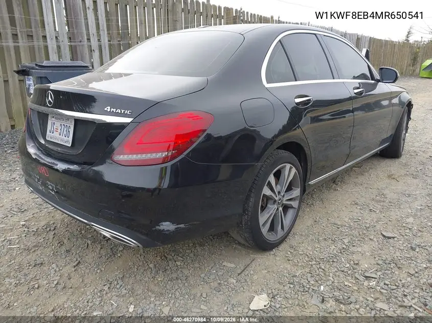 2021 MERCEDES C-KLASSE VIN W1KWF8EB4MR650541 — фото 4