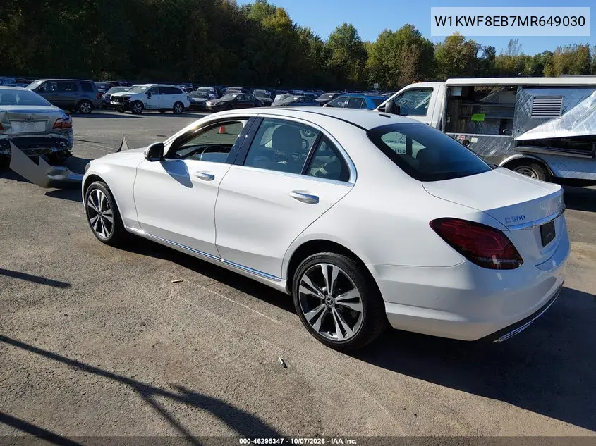 2021 MERCEDES C-KLASSE VIN W1KWF8EB7MR649030 — фото 3