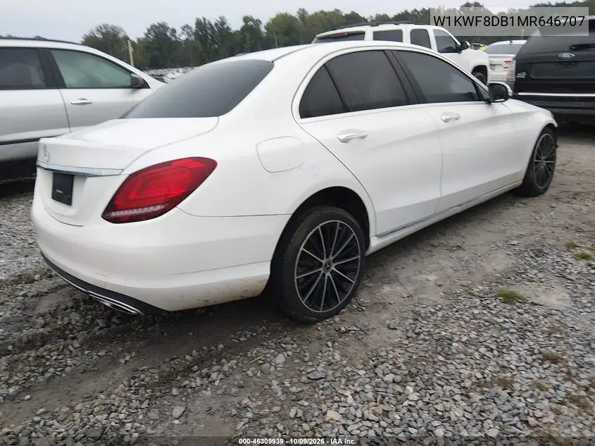 2021 MERCEDES C-KLASSE VIN W1KWF8DB1MR646707 — фото 4