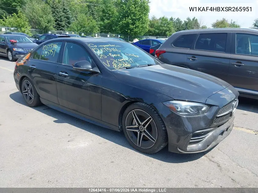 MERCEDES C-KLASSE 2025, VIN W1KAF4HBXSR265951