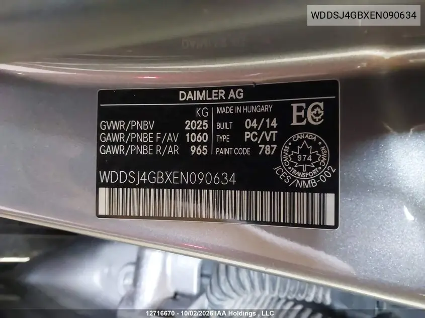 2014 MERCEDES CLA-KLASSE VIN WDDSJ4GBXEN090634 — фото 18