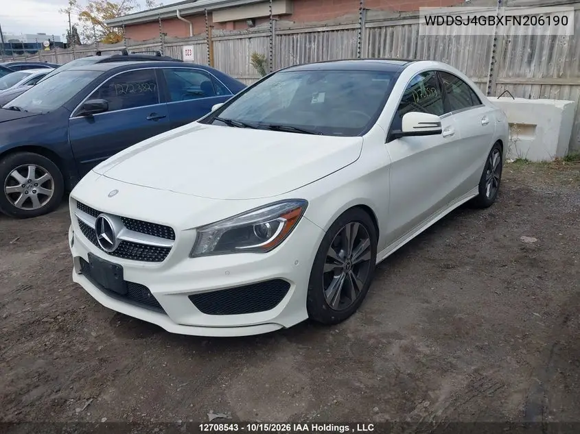 2015 MERCEDES CLA-KLASSE VIN WDDSJ4GBXFN206190 — фото 2