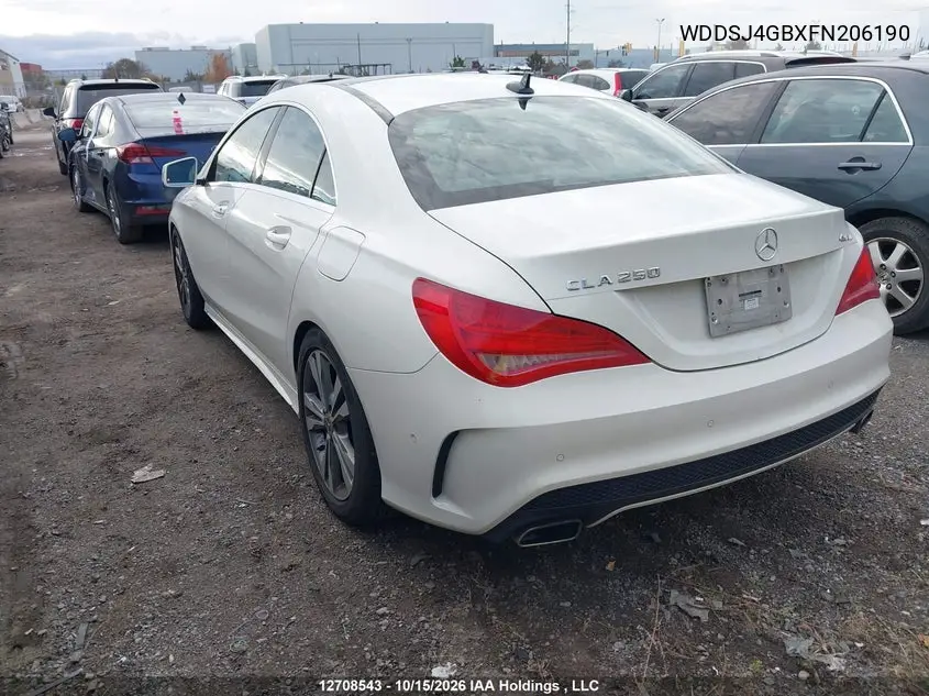 2015 MERCEDES CLA-KLASSE VIN WDDSJ4GBXFN206190 — фото 3