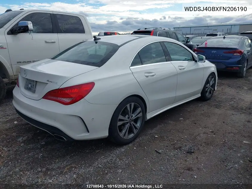 2015 MERCEDES CLA-KLASSE VIN WDDSJ4GBXFN206190 — фото 4