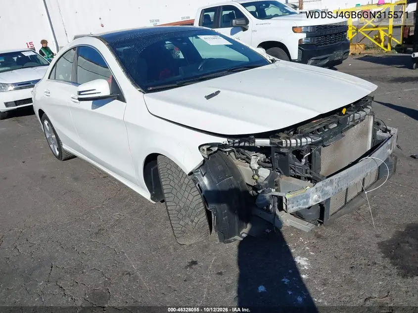 MERCEDES CLA-KLASSE 2016, VIN WDDSJ4GB6GN315571