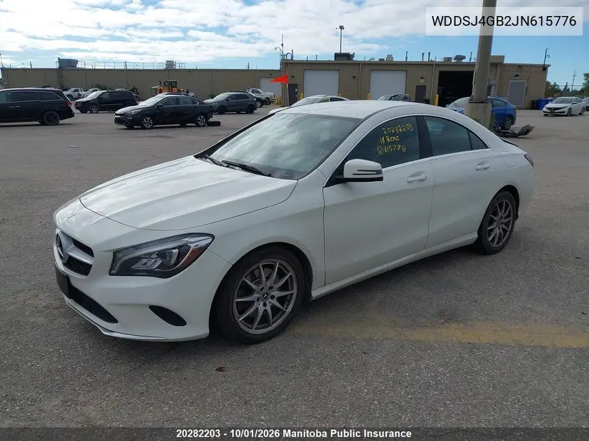 2018 MERCEDES CLA-KLASSE VIN WDDSJ4GB2JN615776 — фото 2