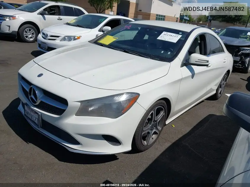 2018 MERCEDES CLA-KLASSE VIN WDDSJ4EB4JN587482 — фото 2