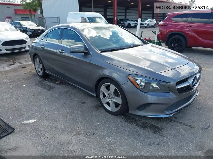MERCEDES CLA-KLASSE 2019, VIN WDDSJ4GB0KN726814