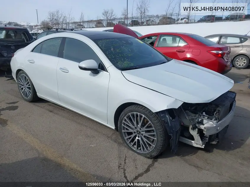 MERCEDES CLA-KLASSE 2023, VIN W1K5J4HB4PN408097