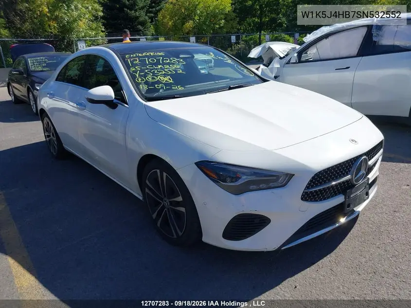 MERCEDES CLA-KLASSE 2025, VIN W1K5J4HB7SN532552