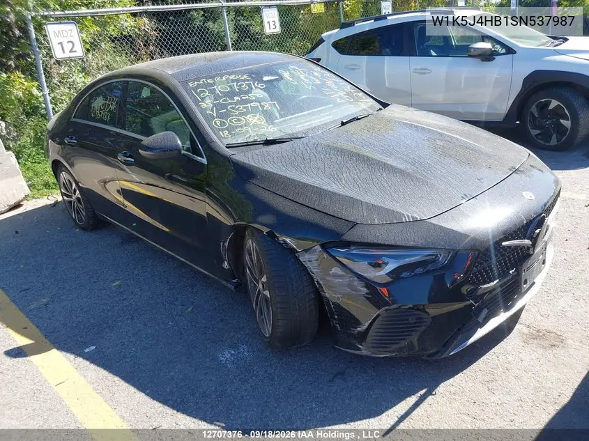 MERCEDES CLA-KLASSE 2025, VIN W1K5J4HB1SN537987
